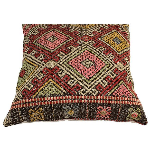 Vintage Turkish Kilim Floor Pillows - A Pair Chairish