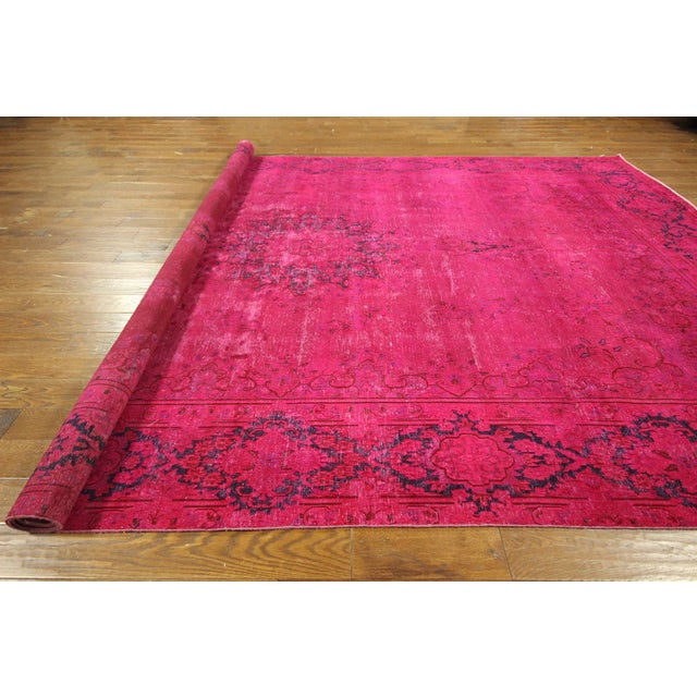 Pink Overdyed Oriental Floral Rug 9'6" x 14'10" Chairish
