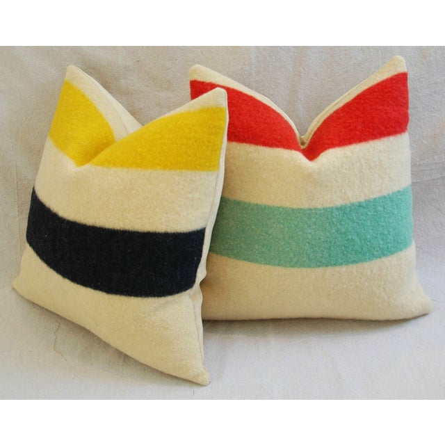 Hudson's Bay MultiStriped Blanket Pillows Pair Chairish