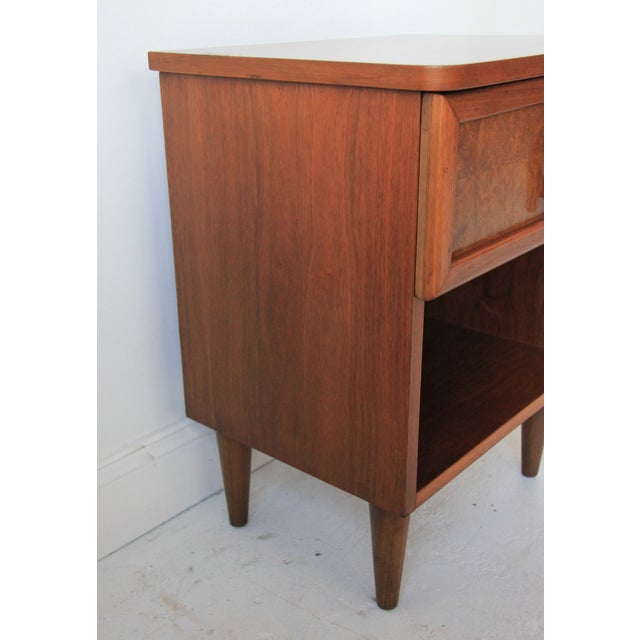 MidCentury Modern Burlwood Nightstand Chairish