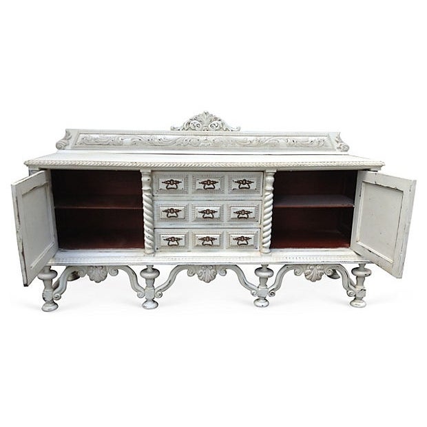 French HandCarved White Server Chairish