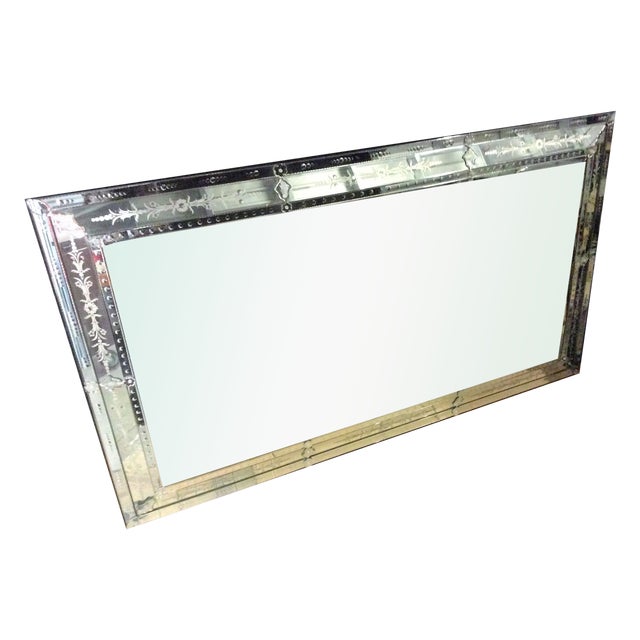 Large Decorative Etched Beveled Wall Mirror Chairish