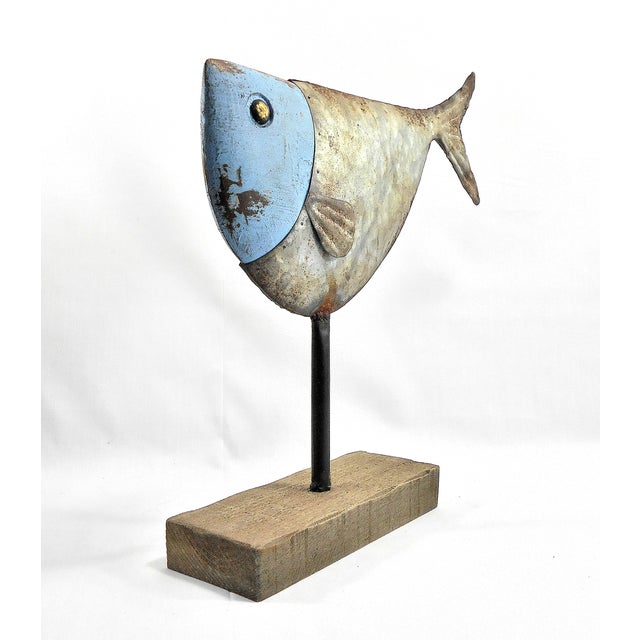 Metal Fish Sculpture on Stand Chairish