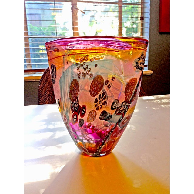 HandBlown Multicolor Glass Vase Chairish