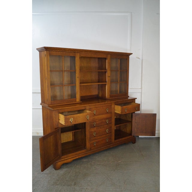 Stickley Solid Cherry 2 Piece Hutch China Cabinet | Chairish