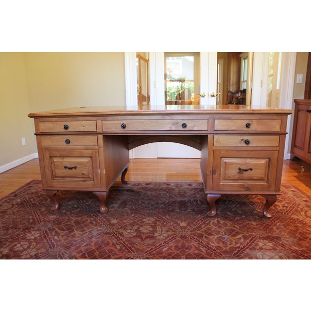 Custom Made Cherry Wood Executive Desk Chairish
