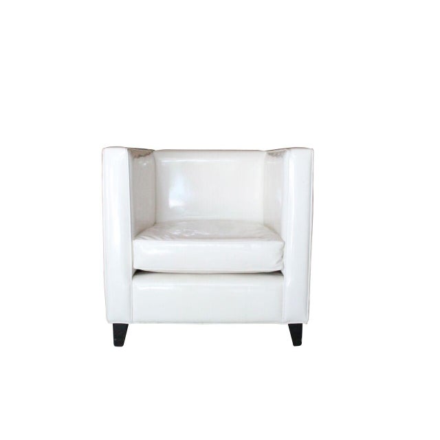Modern White Club Chairs A Pair Chairish