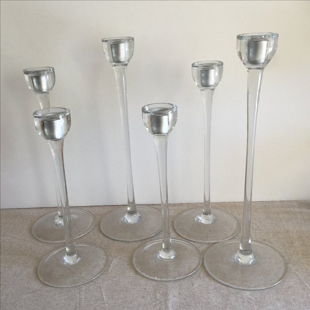 Glass Candle Holders Set of 6 Chairish