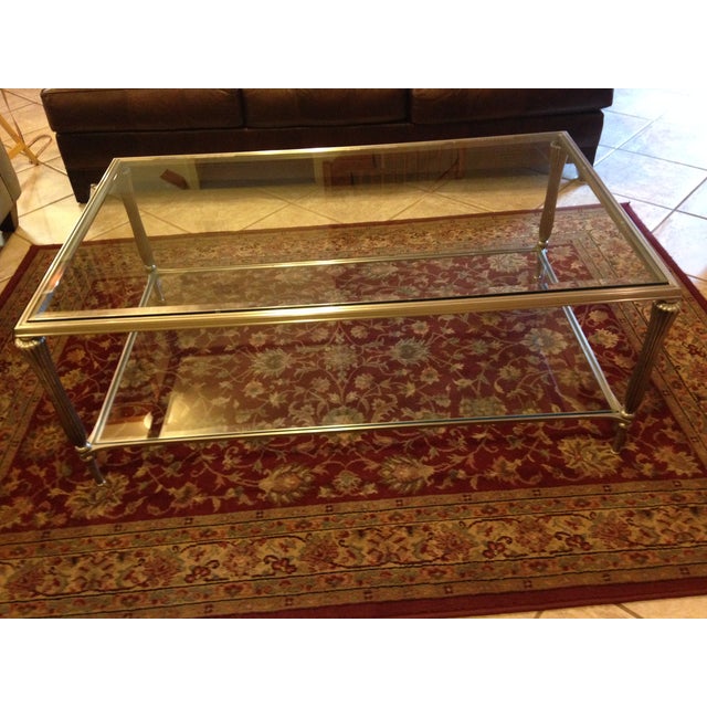Modern Glass & Metal Coffee Table Chairish