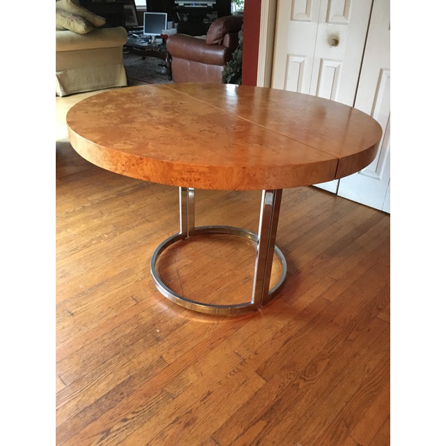 Mid-Century Milo Baughman Burled Wood Dining Table | Chairish