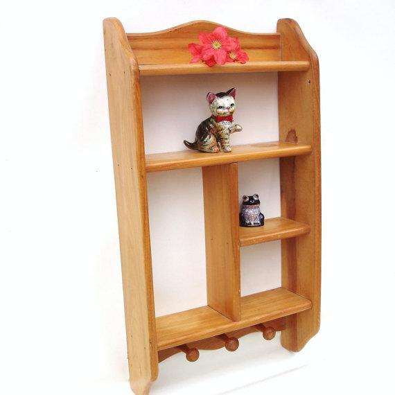 Vintage Wood ThreeTier Display Wall Shelf Chairish