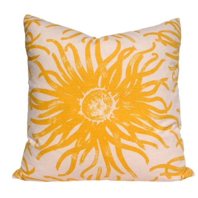 Modern Yellow Flower Pillow Chairish