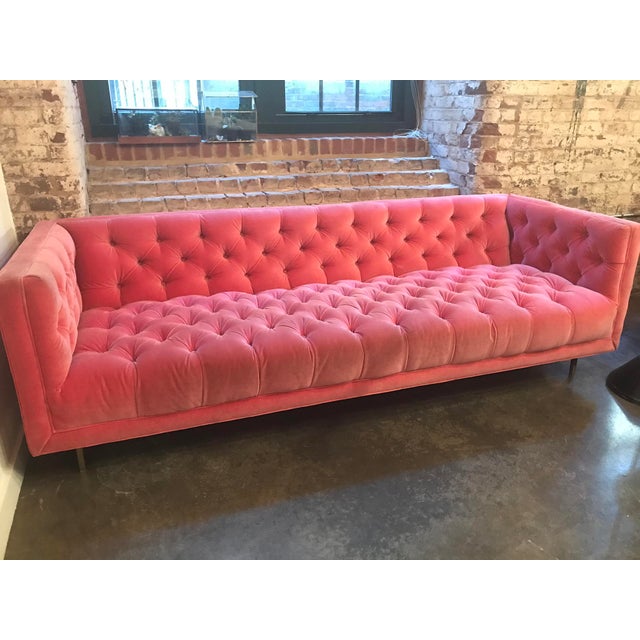 Anthropologie Pink Velvet Mina Sofa Chairish