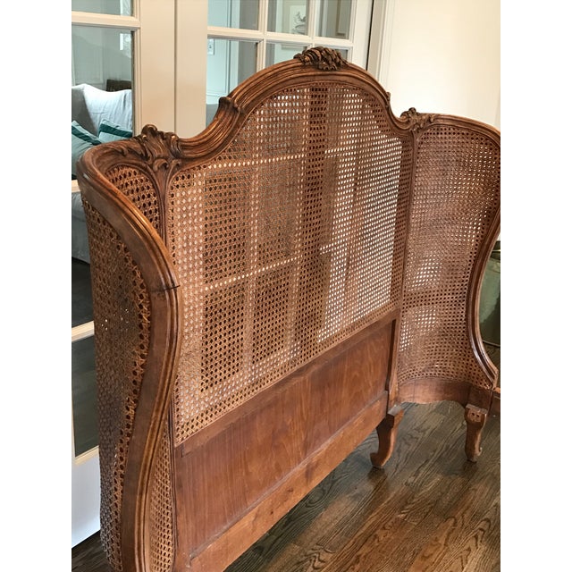 Antique French Provincial Cane & Carved Wood Full Size Bed ...