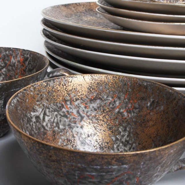 Dorothy C. Thorpe Copper Gold Dinnerware Set Set of 15 Chairish