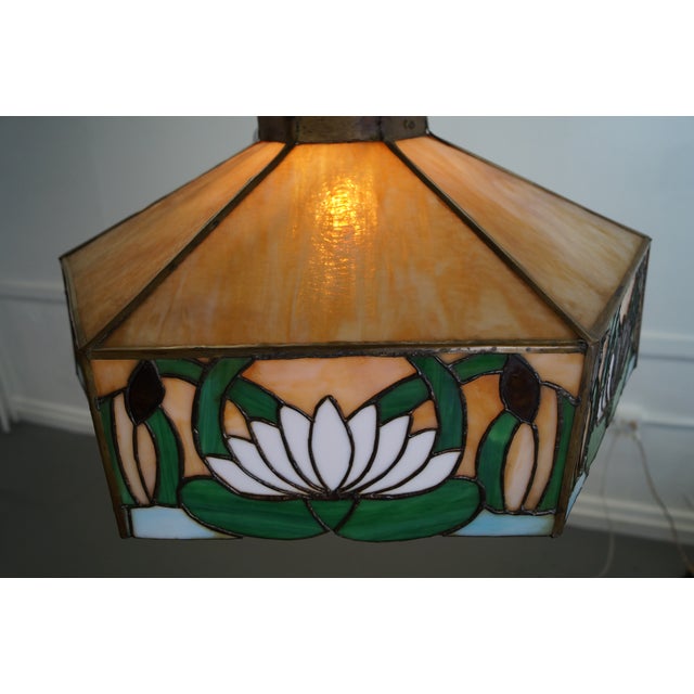 Antique Stained Glass Hanging Chandelier Chairish