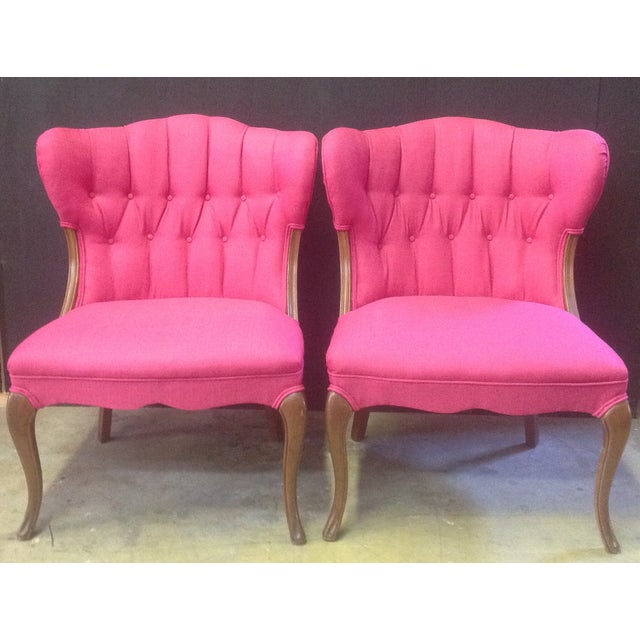 Hot Pink RegencyStyle Chairs A Pair Chairish