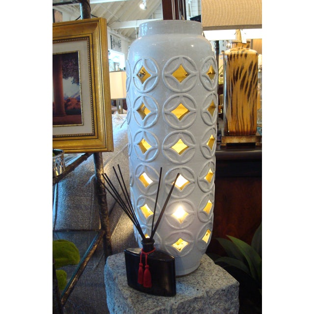 Tall Glazed Ceramic Lighted Lantern Chairish