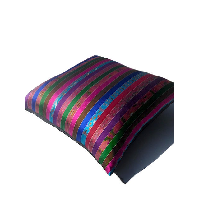 Silk Ikat Multi Stripe Floor Pillow Chairish