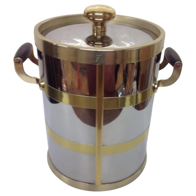 MidCentury Chrome & Brass Ice Bucket Chairish