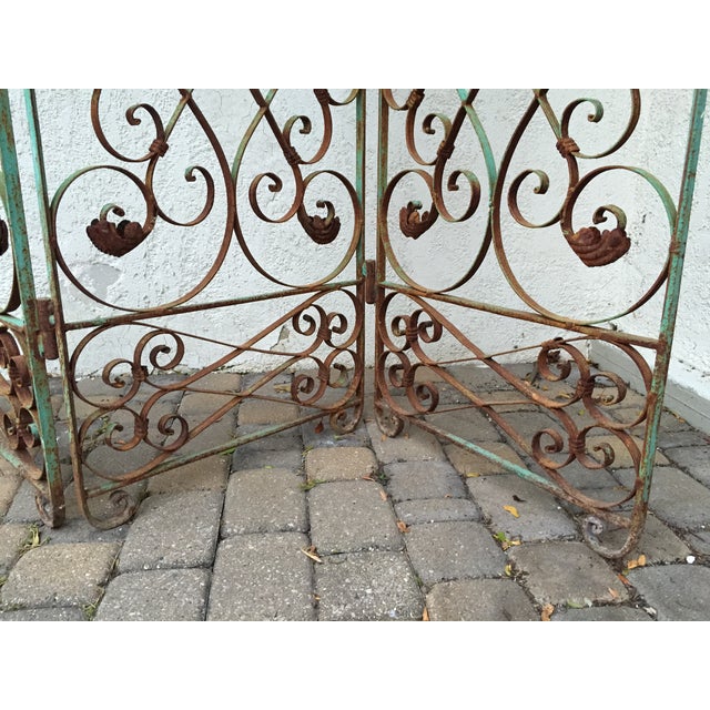 Vintage Wrought Iron TriFold Garden Screen Chairish