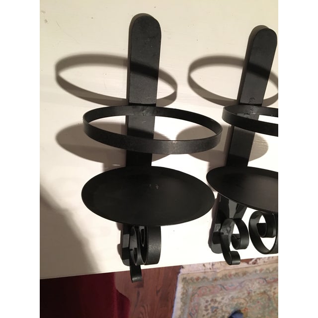 Black Metal Wall Candle Sconces - A Pair Chairish