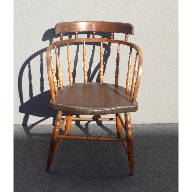 Vintage Windsor Style French Country Rustic Wood Accent ...