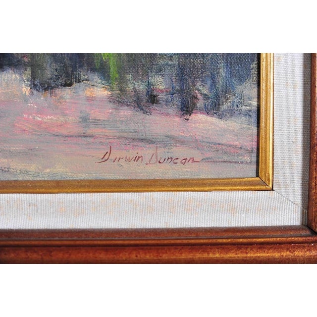 Darwin Duncan MidCentury Red Barn Oil Painting Chairish