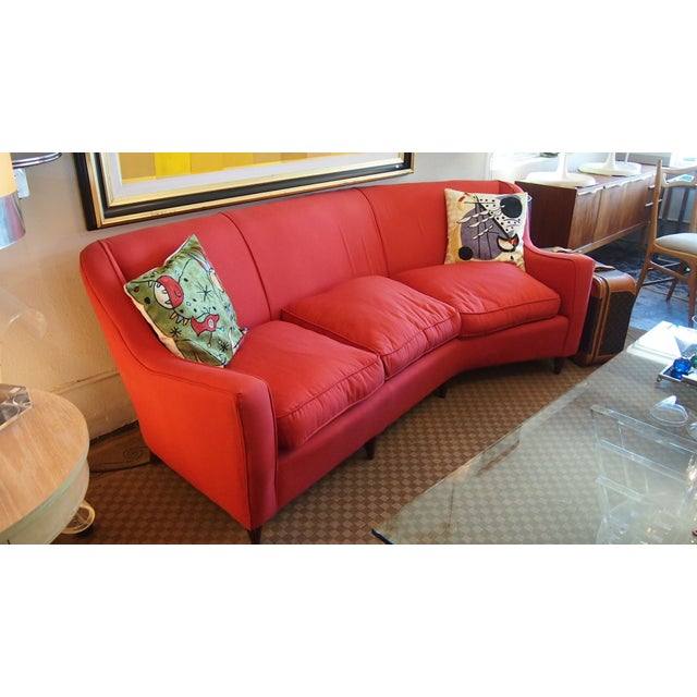 MidCentury Modern Italian Red Sofa Chairish
