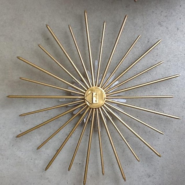 Brass & Raw Crystal Geode Starburst Wall Decor Chairish