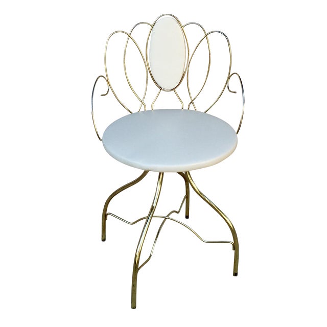 Vintage Brass Vanity Chair Chairish