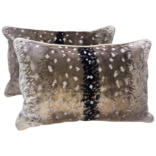 Belgian Antelope Velvet Lumbar Pillows A Pair Chairish