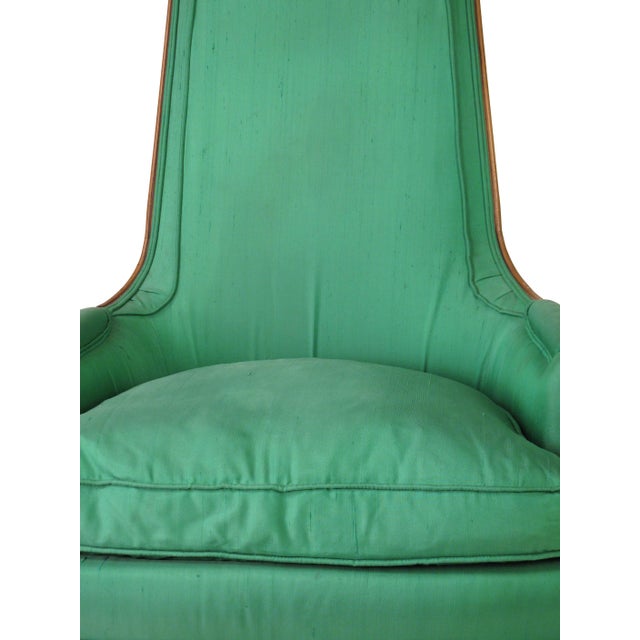 Mid-Century Emerald Highback Lounge Chair | Chairish