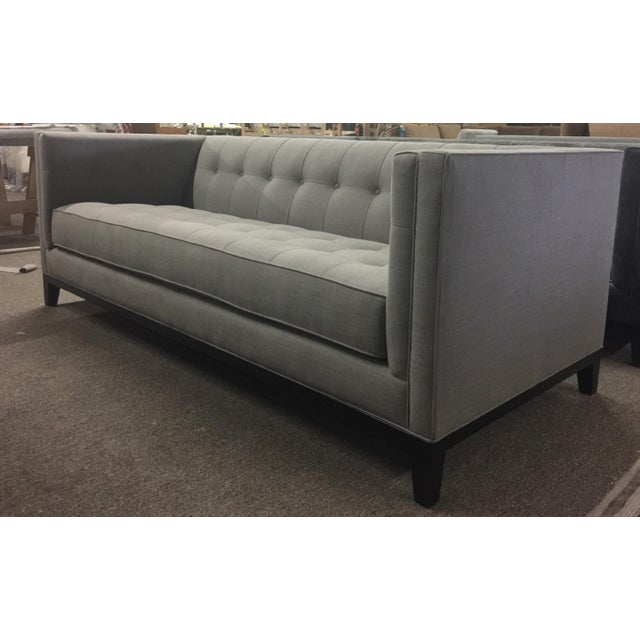 Custom Designer Tufted Sofa in Gray Fabric Chairish