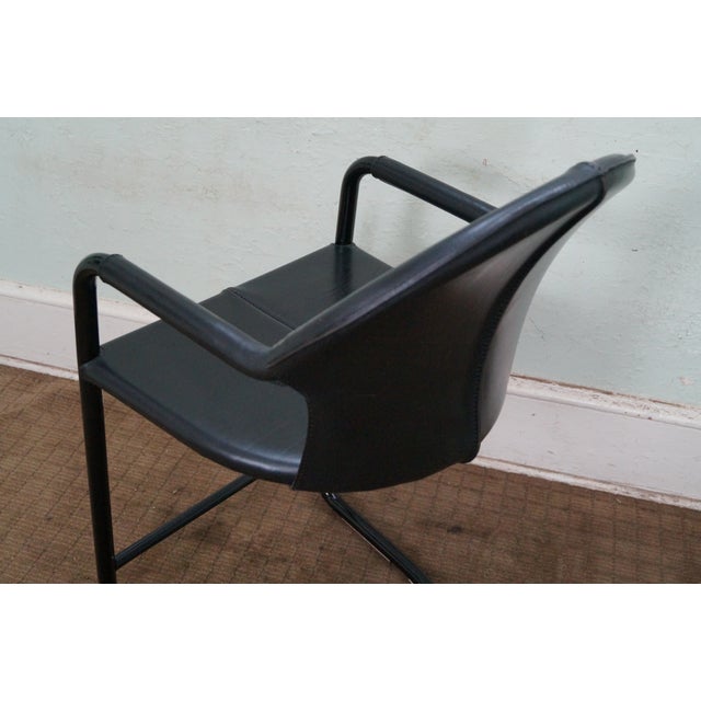 Italian High Grade Black Leather Counter Stools Set of 4 Chairish