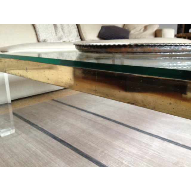 Mid20thc Lucite & Brass Cocktail Table, Base Only Chairish