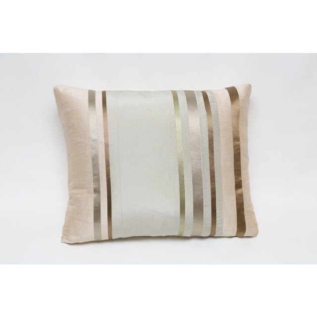 Satin Gold Bronze Stripes Decorative Pillow Chairish