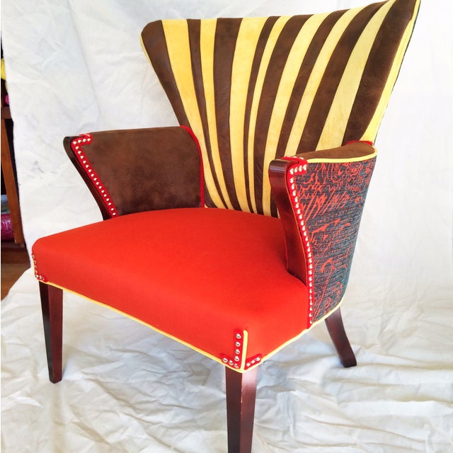 Funky Mid Century Wingback Chair Chairish