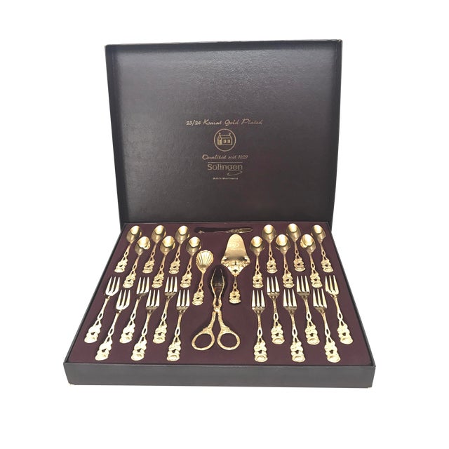 24K Gold Plated Tea Serving Utensils Set Chairish