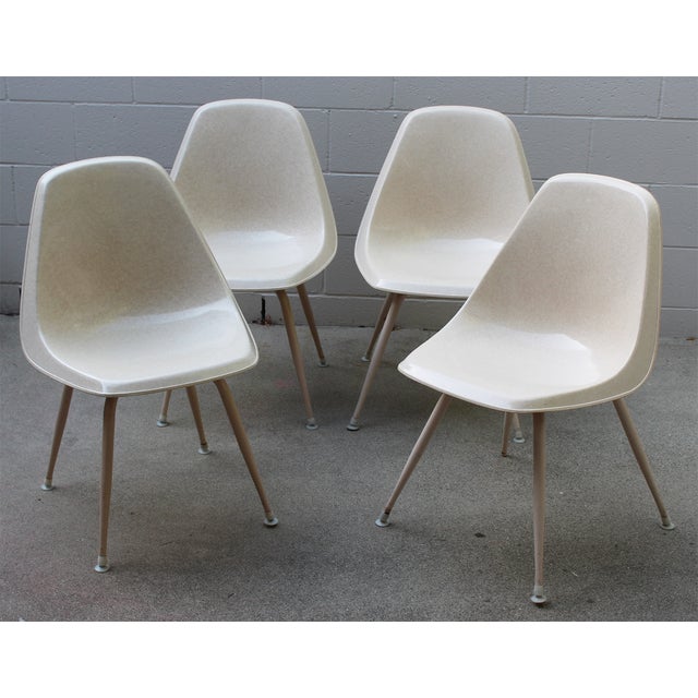 MidCentury Cream Bucket Chairs Set of 4 Chairish