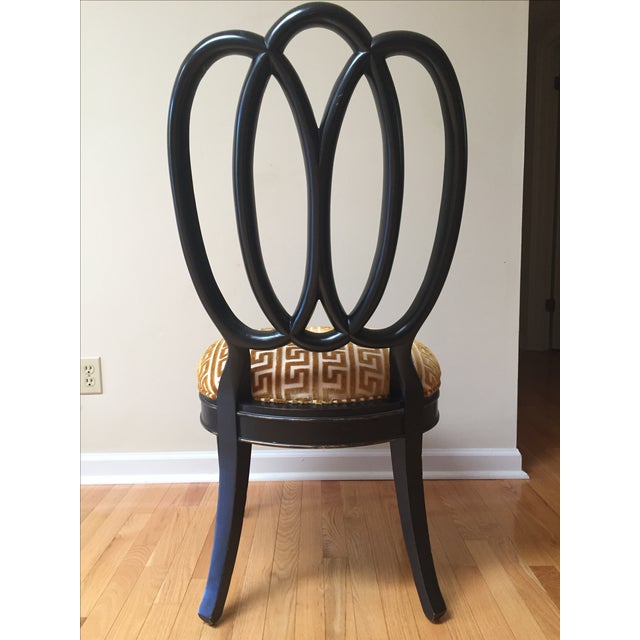 Black Wood & Gold Upholstered Dining Chairs S/8 Chairish