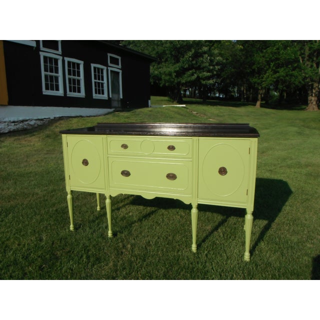 Vintage Green Buffet/Sideboard | Chairish