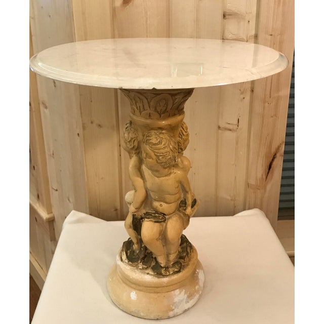 Vintage Marble Top Cherub Table Chairish