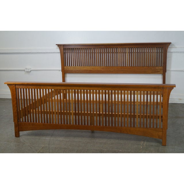 Stickley Solid Cherry King Size Spindle Bed Chairish