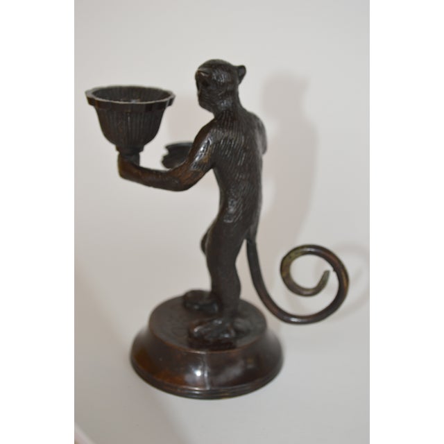 Antique Bronze Monkey Candle Holders a Pair Chairish