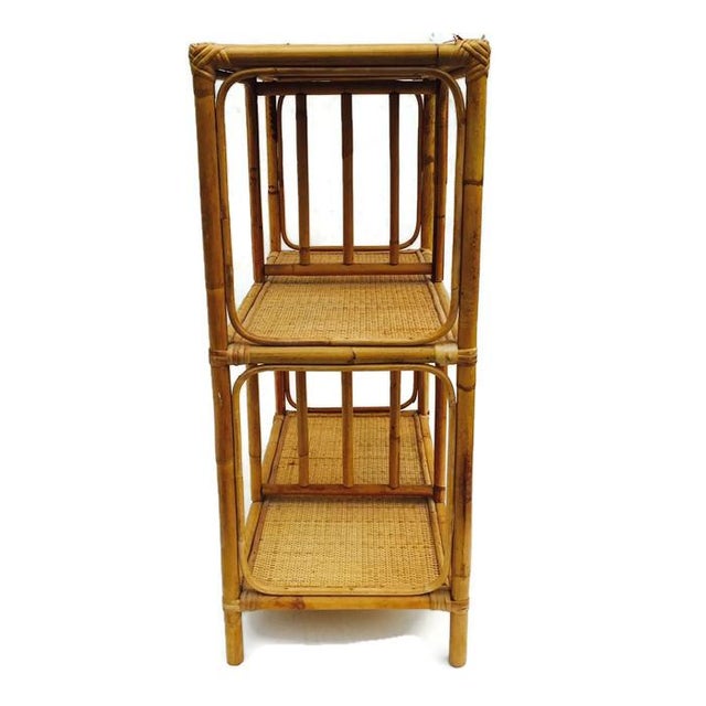 Vintage Bamboo & Rattan Etagere Bookshelf Chairish