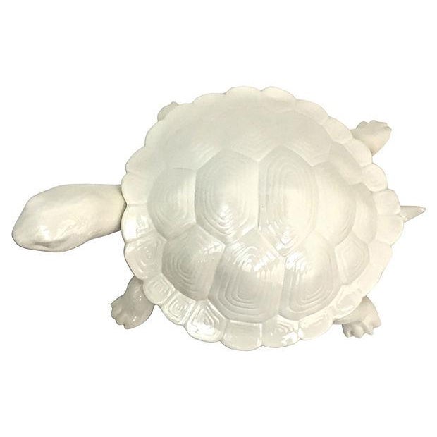 HandCast Ceramic Turtle Bowl With Shell Lid Chairish