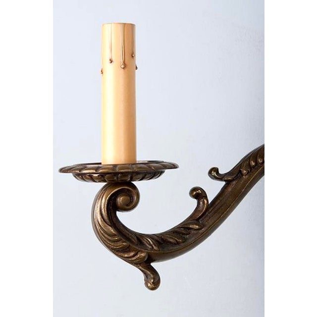 Pair French Double Arm Two Light Bronze Wall Sconces Chairish