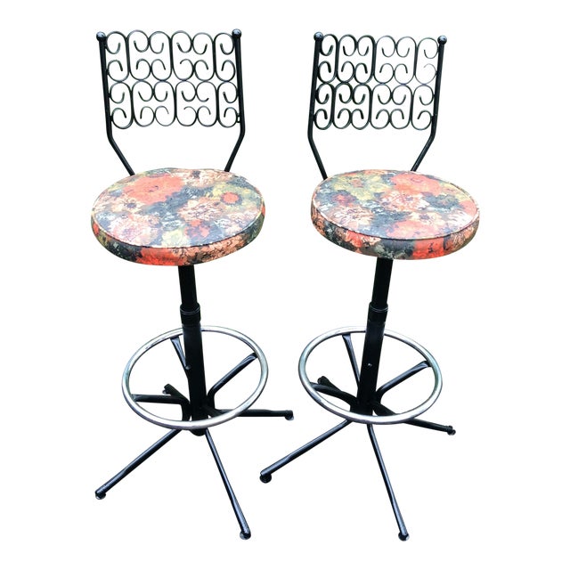 Arthur Umanoff Wrought Iron Swivel Bar Stools - A Pair ... (640 x 640 Pixel)