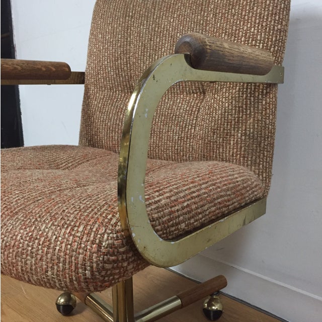 Milo Baughman Style Brass Office Desk Chair Chairish